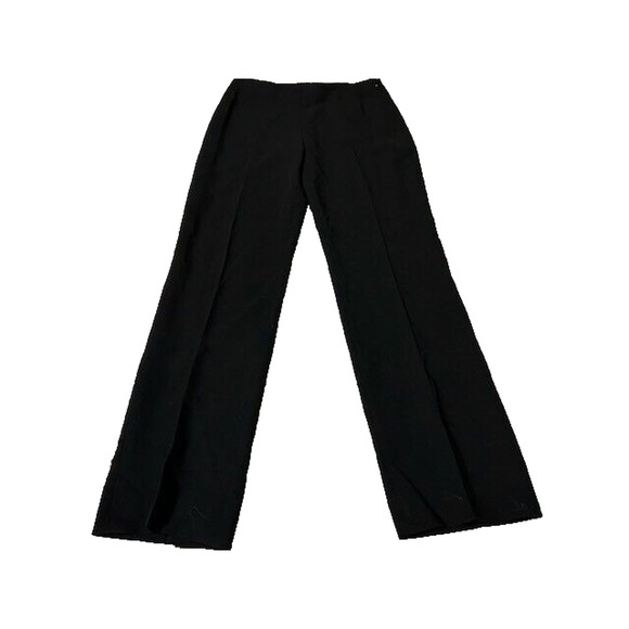 AKRIS Wool Blend Trouser Pant Pleated Capsule Straight Leg Black Minimalist Sz 2 - Picture 1 of 8